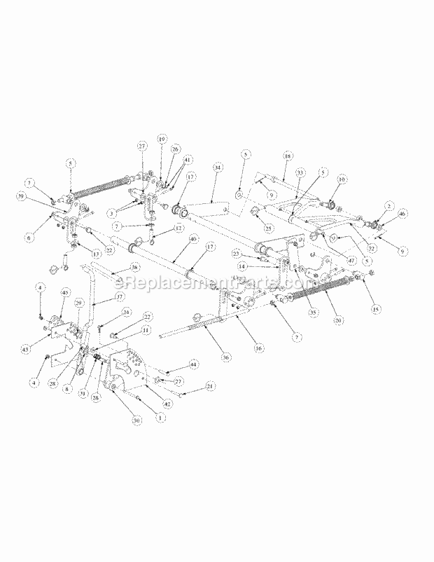 Lift Assembly Diagram and Parts List for M48-KW 53CB5DAV750 Cub Cadet Sprayer
